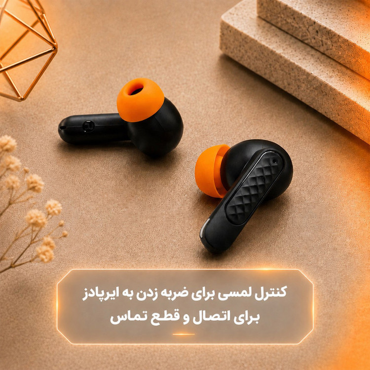 محصول نمونه تستی هدفون بلوتوثی توگوشی ریولینک مدل RV--25 ENC، با حذف نویز فعال ANC و نویز میکروفون ENC، پخش صدای محیطی Transparency، بلوتوث 5.3، درایور 10 میلیمتری و مقاومت در برابر رطوبت و عرق